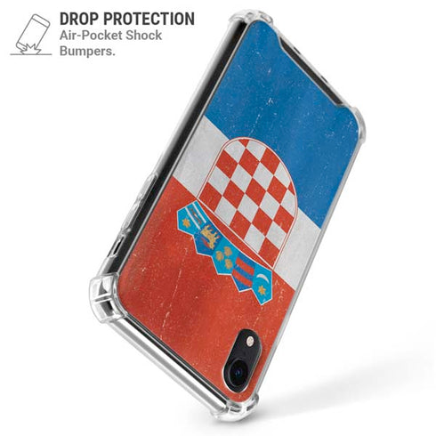 Croatia Flag Distressed iPhone XR Clear Case